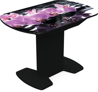 Кухонный стол раскладной Корсика исп. 2 Фотопечать (Цветы №30) 1200(1515)*800 в Краснодаре