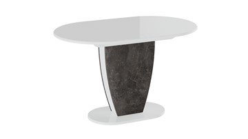 Кухонный овальный стол Монреаль тип 1 (Белый глянец/Моод темный) в Краснодаре