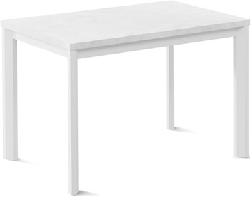 Обеденный раздвижной стол Кубика Нагано-1L (ноги металлические белые, белый цемент) в Краснодаре