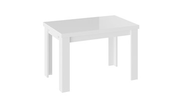 Обеденный раздвижной стол Норман тип 1, цвет Белый/Стекло белый глянец в Армавире