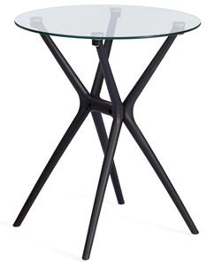 Стеклянный кухонный стол PARNAVAZ (mod. 29) пластик/стекло, 60х60х70,5 прозрачный/черный арт.19698 в Краснодаре