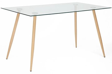 Стеклянный стол SOPHIA (mod. 5003) металл/стекло (8мм), 140x80x75, бук/прозрачный арт.12098 в Новороссийске