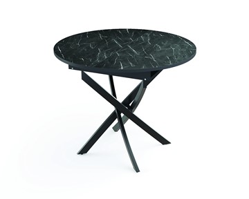 Обеденный стол 55.04 Адажио, мрамор черный/черный/металл черный в Армавире