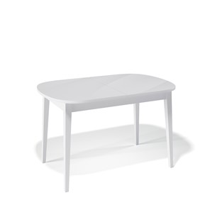 Кухонный стол раскладной Kenner 1300M (Белый/Стекло белое глянец) в Сочи