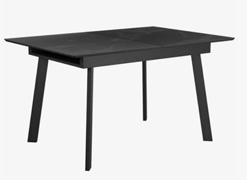 Раскладной стол раздвижной  DikLine SFH125 стекло Оптивайт Черный мрамор/подстолье черное в Краснодаре
