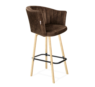 Барный стул SHT-ST42-1 / SHT-S94 (кофейный трюфель/прозрачный лак/черный муар) в Сочи