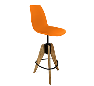 Барный стул SHT-ST29/S92 (оранжевый ral2003/брашированный коричневый/черный муар) в Армавире
