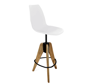 Барный стул SHT-ST29/S92 (белый/брашированный коричневый/черный муар) в Армавире