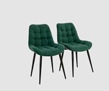 Комплект из 2-х обеденных стульев Комфорт изумрудный черные ножки в Сочи