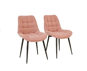 Комплект из 2-х обеденных стульев Brendoss Комфорт розовый черные ножки в Сочи