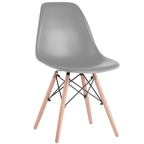 Комплект стульев 4 шт. BRABIX "Eames CF-010", пластик серый, опоры дерево/металл, 532632, 2033A в Новороссийске