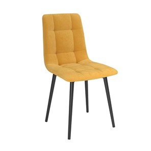 Обеденный стул Белла, велюр тенерифе куркума/Цвет металл черный в Сочи