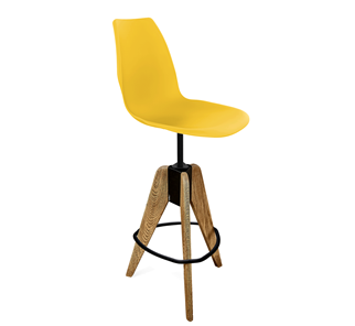 Барный стул SHT-ST29/S92 (желтый ral 1021/брашированный коричневый/черный муар) в Армавире