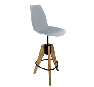 Барный стул SHT-ST29/S92 (серый ral 7040/брашированный коричневый/черный муар) в Армавире