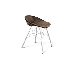 Обеденный стул SHT-ST19-SF1 / SHT-S100 (кофейный трюфель/хром лак) в Краснодаре