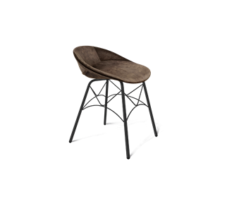 Обеденный стул SHT-ST19-SF1 / SHT-S107 (кофейный трюфель/черный муар) в Сочи