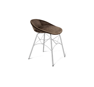 Обеденный стул SHT-ST19-SF1 / SHT-S107 (кофейный трюфель/хром лак) в Сочи