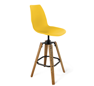 Барный стул SHT-ST29/S93 (желтый ral 1021/брашированный коричневый/черный муар) в Краснодаре
