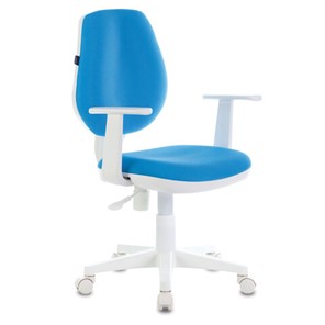 Кресло компьютерное Brabix Fancy MG-201W (с подлокотниками, пластик белый, голубое) 532411 в Армавире