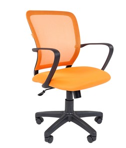 Кресло компьютерное CHAIRMAN 698 black TW, ткань, цвет оранжевый в Краснодаре