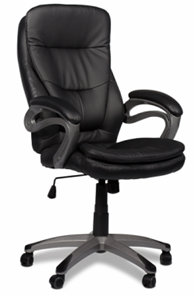 Офисное кресло ДамОфис J 9302 экокожа /пластик, черный в Армавире