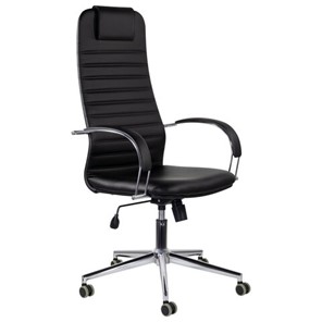Офисное кресло Brabix Premium Pilot EX-610 CH (хром, кожзам, черное) 532418 в Новороссийске