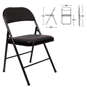 Офисный стул складной Brabix Golf Plus CF-003 Комфорт (черный каркас, кожзам черный) 531566 в Сочи