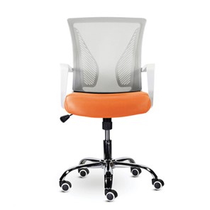 Кресло офисное Brabix Wings MG-306 (пластик белый, хром, сетка, серое/оранжевое) в Сочи