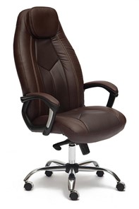 Кресло BOSS Lux, кож/зам, коричневый/коричневый перфорированный, арт.9816 в Краснодаре