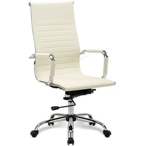 Кресло офисное BRABIX "Energy EX-509", экокожа, хром, бежевое, 531166 в Сочи