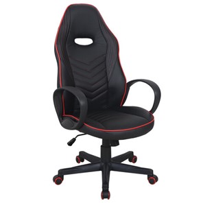 Кресло офисное BRABIX "Flame GM-004", экокожа, черное/красное, 532499 в Сочи