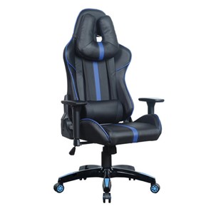 Компьютерное кресло BRABIX "GT Carbon GM-120", две подушки, экокожа, черное/синее, 531930 в Сочи