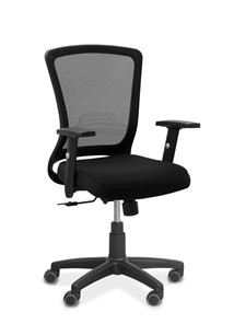 Кресло в офис Фьюжн, сетка/ткань TW / черная/черная в Краснодаре