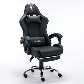 Офисное кресло RABIX "Dexter GM-135", подножка, две подушки, экокожа, черное, 532800 в Сочи