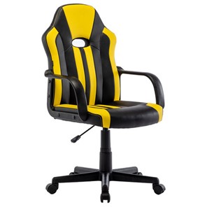 Кресло офисное RABIX "Stripe GM-202", экокожа, черное/желтое, 532510 в Краснодаре