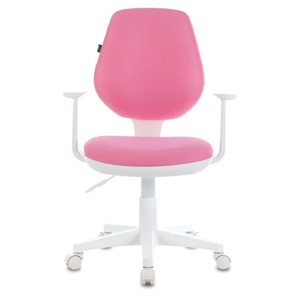 Офисное кресло Brabix Fancy MG-201W (с подлокотниками, пластик белый, розовое) 532409 в Краснодаре