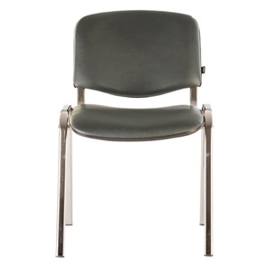 Офисный стул Brabix Iso CF-001 (хромированный каркас, кожзам серый) 531426 в Краснодаре