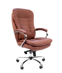 Компьютерное кресло CHAIRMAN 795 кожа, цвет коричневый в Краснодаре
