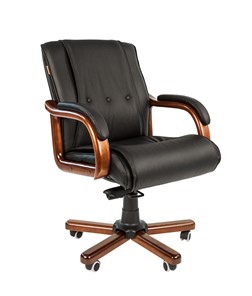 Кресло офисное CHAIRMAN 653M кожа черная в Краснодаре