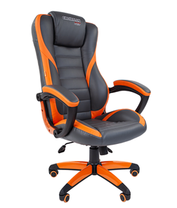 Офисное кресло CHAIRMAN GAME 22 эко кожа, серый/оранжевый в Армавире