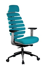Компьютерное кресло Riva Chair SHARK (Лазурный/серый) в Краснодаре