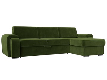 Угловой раскладной диван Лига-025, Зеленый (Микровельвет) в Армавире