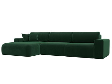 Угловой диван Лига-036 Классик лонг, Зеленый (велюр) в Армавире