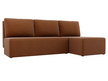 Угловой диван с оттоманкой Поло, Коричневый (рогожка) в Краснодаре