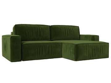 Угловой раскладной диван Прага Классик, Зеленый (микровельвет) в Армавире