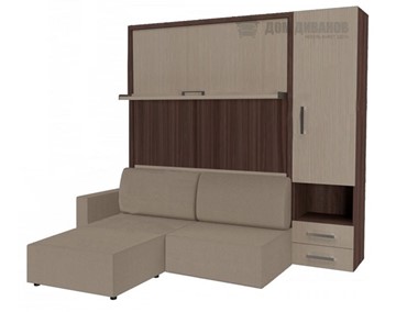 Подъемная кровать Кровать-трансформер Smart (ШП+КД 1600+Пуф), шкаф правый, левый подлокотник в Армавире