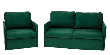 Комплект мебели Brendoss Амира зеленый диван + кресло в Сочи
