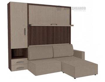 Подъемная кровать Кровать-трансформер Smart (ШЛ+КД 1400+Пуф), шкаф левый, правый подлокотник в Краснодаре