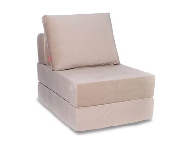Бескаркасное кресло-кровать КлассМебель Окта, велюр бежевый в Краснодаре