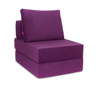 Кресло бескаркасное КлассМебель Окта, велюр фиолетовый в Краснодаре